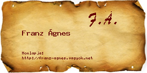 Franz Ágnes névjegykártya