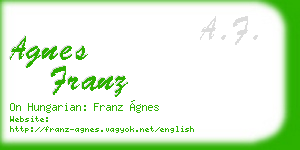 agnes franz business card