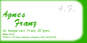 agnes franz business card